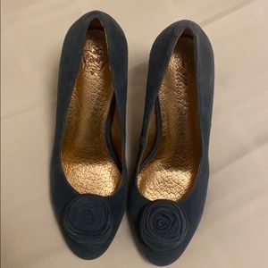 ANTHROPOLOGY Blue Miss Albright Suede Pumps 7.5